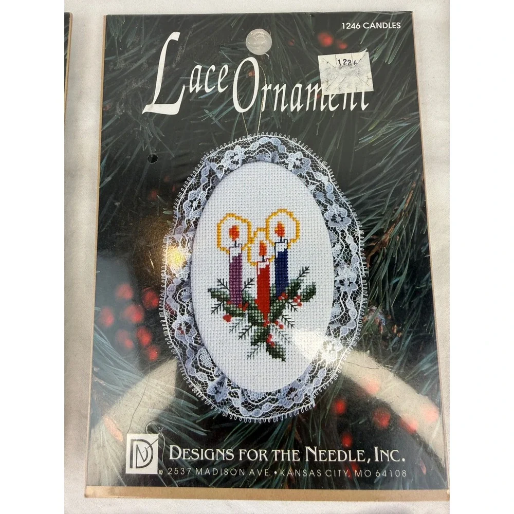 Lot of 7 Designs for the Needle Vintage Christmas Lace Ornament Cross Stitch‎
